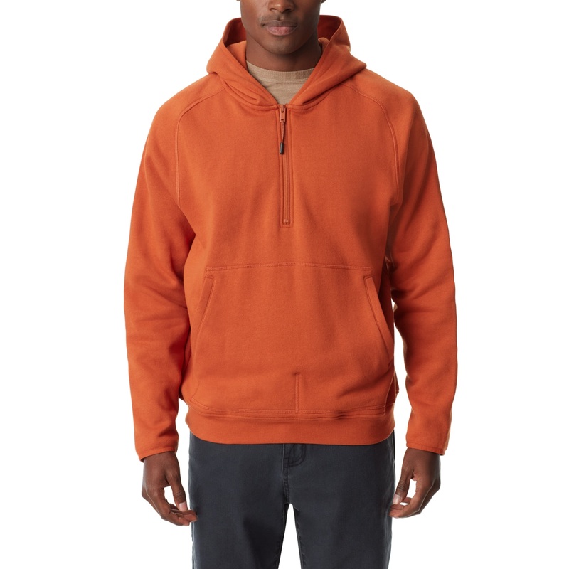 BASS OUTDOOR Mens Quarter Zip Long Sleeve Hoodie Sweatshirt XXL 2XL Grey