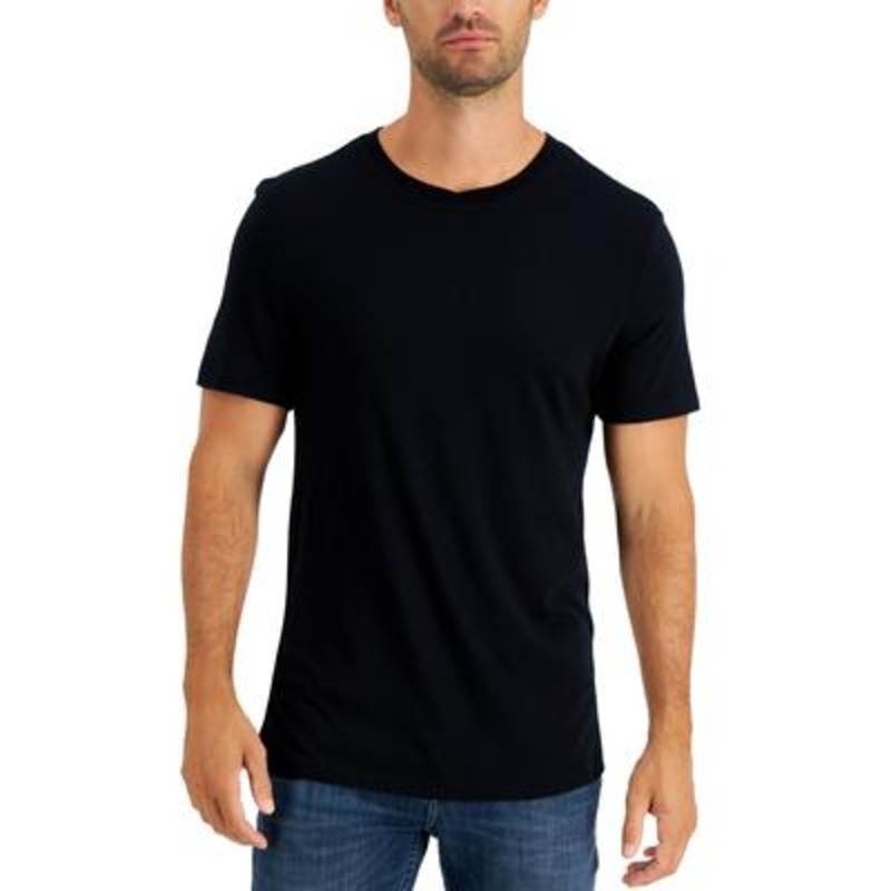 Club Room Men's Short Sleeve Pajama T Shirt  Black Large