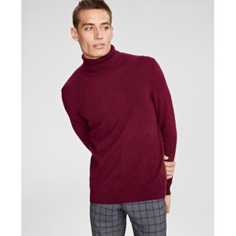 Club Room Mens Cashmere Turtleneck Sweater Cabernet XL