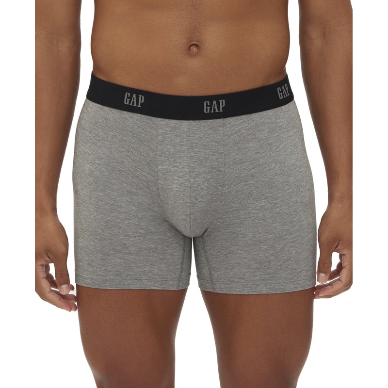 Gap Men's 3 Pack Contour Pouch 5 Inch Boxer Briefs Grey Black Large