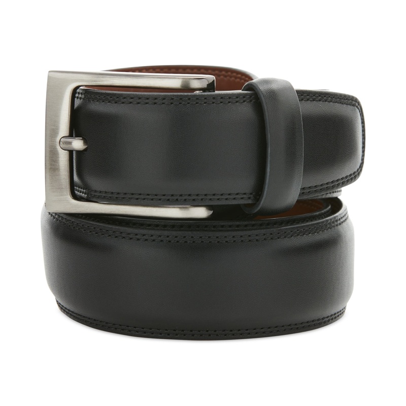 Perry Ellis Portfolio Men's Leather Dress Belt Black Small 30 32