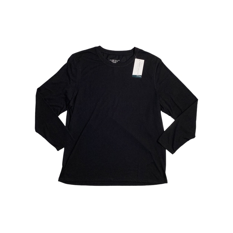 Perry Ellis Portfolio Mens Long Sleeve Pajama Sleep T Shirt Black XL