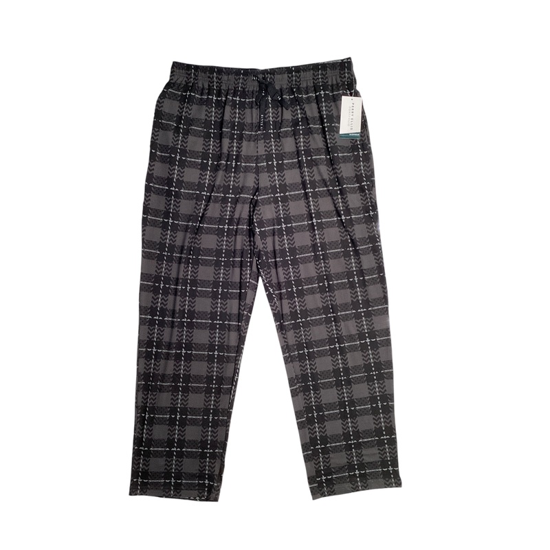 Perry Ellis Portfolio Mens Ultralux Pajama Pants Plaid Black XL