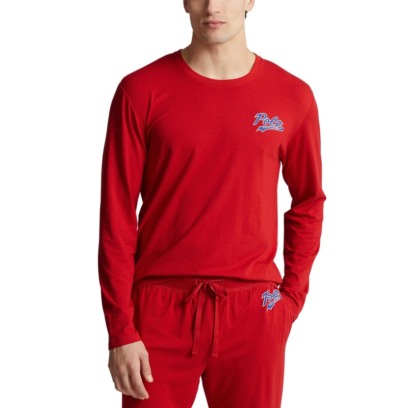 Polo Ralph Lauren Men's Long Sleeve Pajama Shirt Red Small