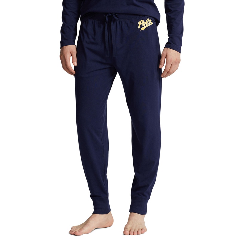 Polo Ralph Lauren Men's Pajama Jogger Pants Navy Blue Gold Large