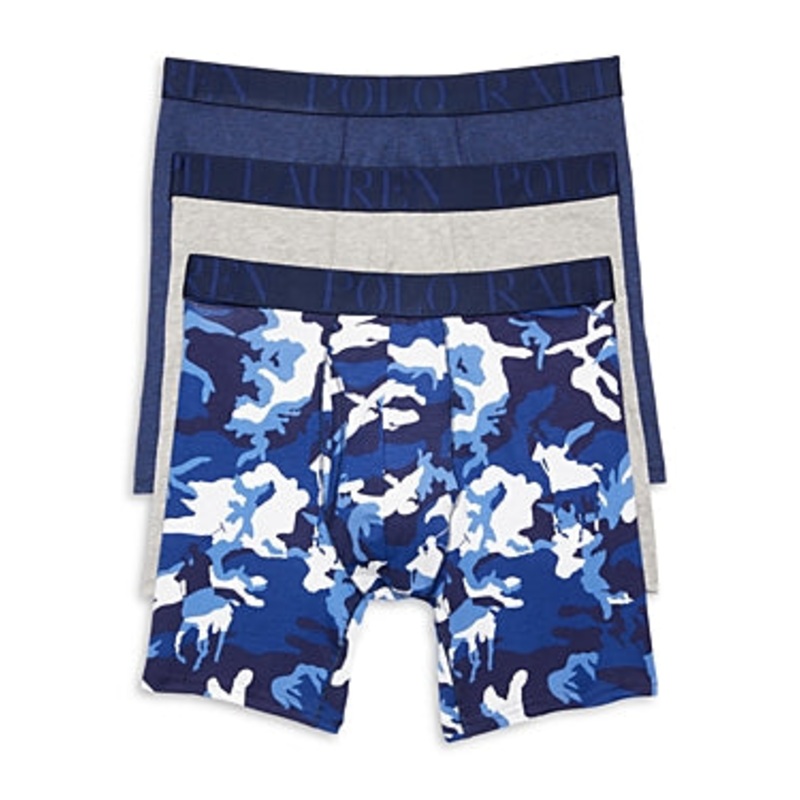 Polo Ralph Lauren Mens 3 Pack Boxer Briefs Stretch Classic Fit Navy Blue XL
