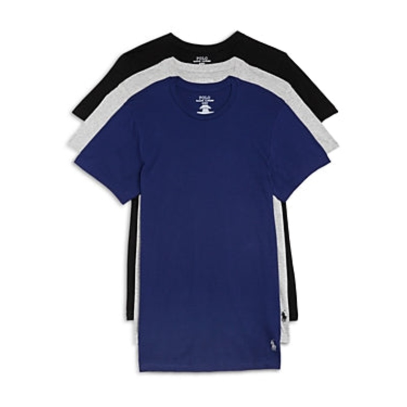 Polo Ralph Lauren Mens 3 Pack Classic Crewneck Short Sleeve T Shirts Blue Medium