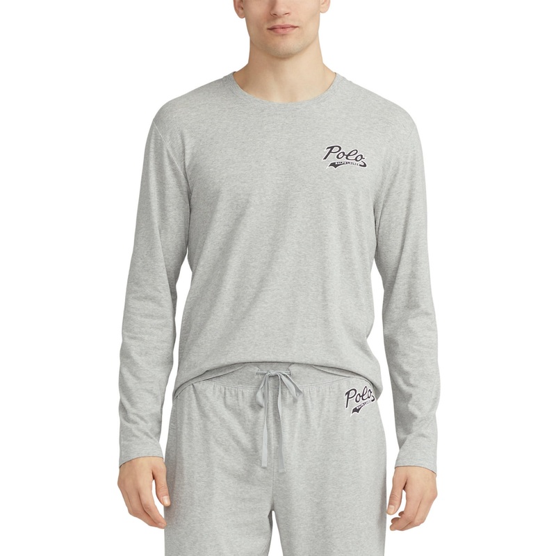 Polo Ralph Lauren Mens Long Sleeve Pajama Shirt Grey XL