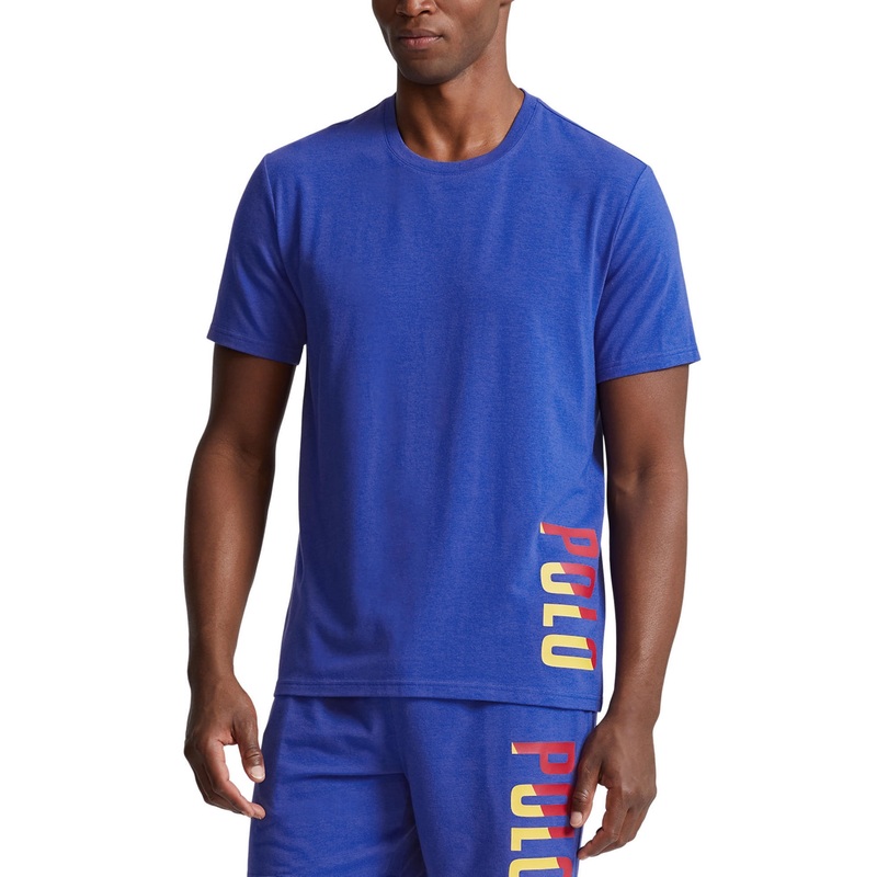 Polo Ralph Lauren Mens Short Sleeve Crewneck Pajama Shirt Royal Blue Medium