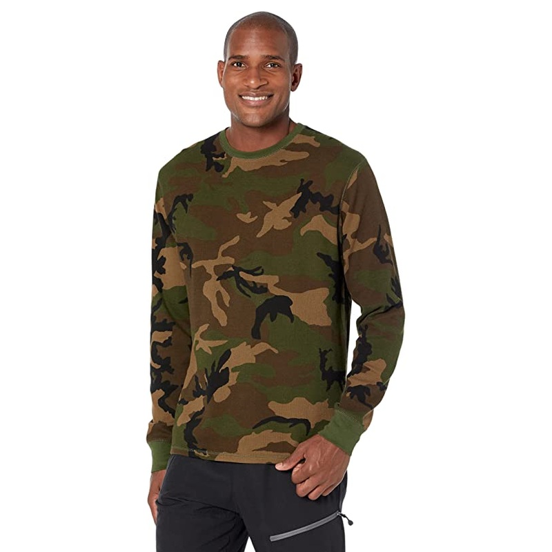 Ralph Lauren Polo Mens Thermal Waffle Knit Long Sleeve Shirt Camo Large