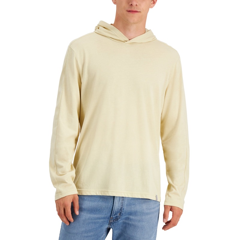 Alfani Mens Alfatech Pullover Hoodie Sweatshirt Desert Beige Small
