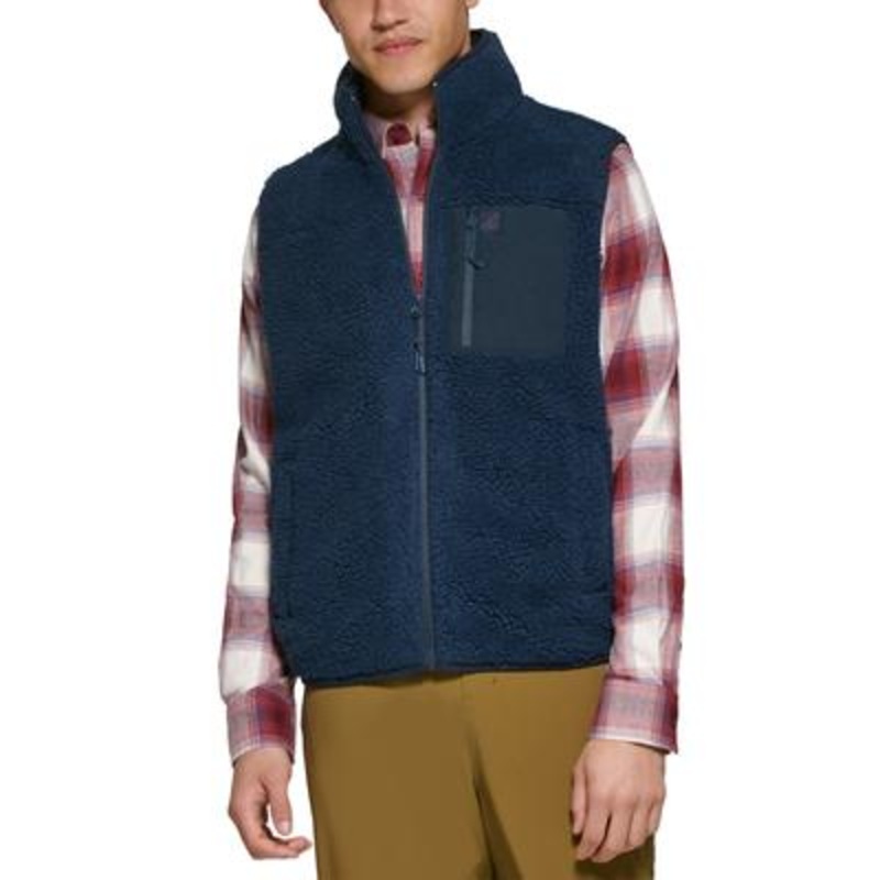 Bass Outdoor Mens Coastal Fleece Full Zip Vest Blue Small