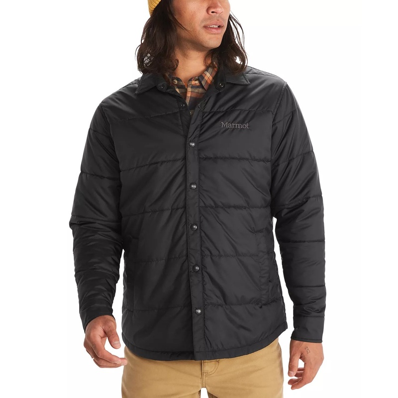Marmot Mens Snap Up Quilted Rye Jacket Black 2XL XXL