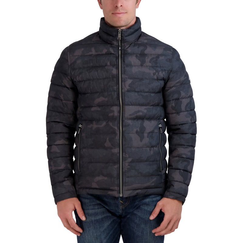 Nautica Mens Reversible Quilted Jacket Black Medium