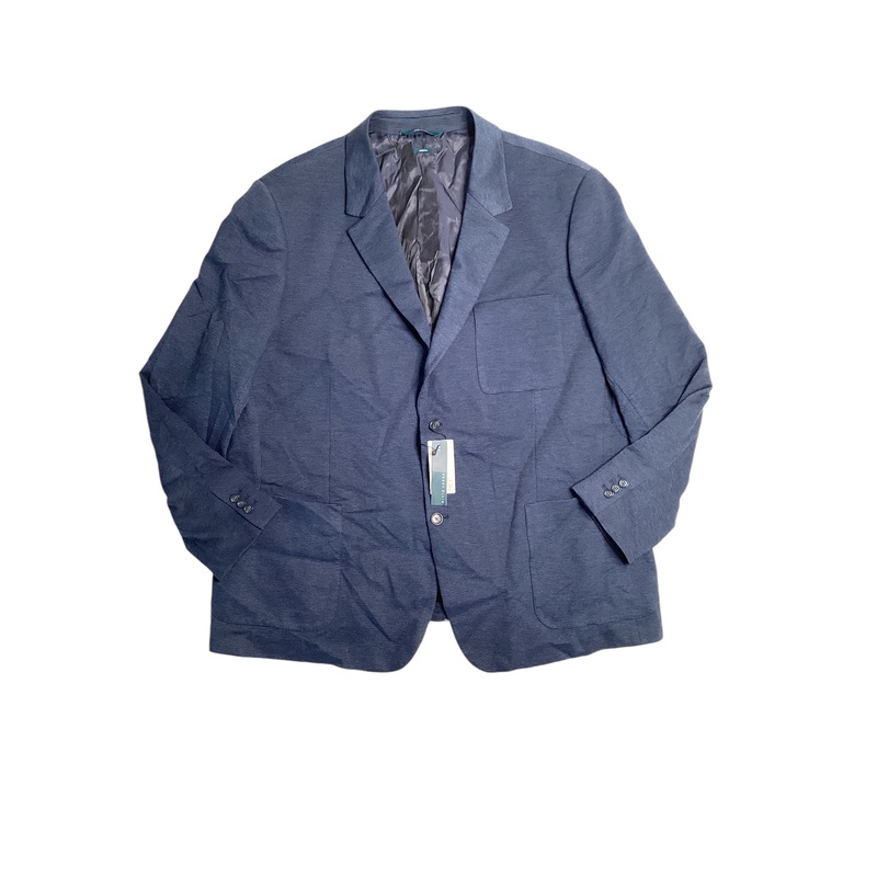Perry Ellis Mens Textured Stretch Knit Jacket Sport Coat Dark Sapphire Blue 2XL