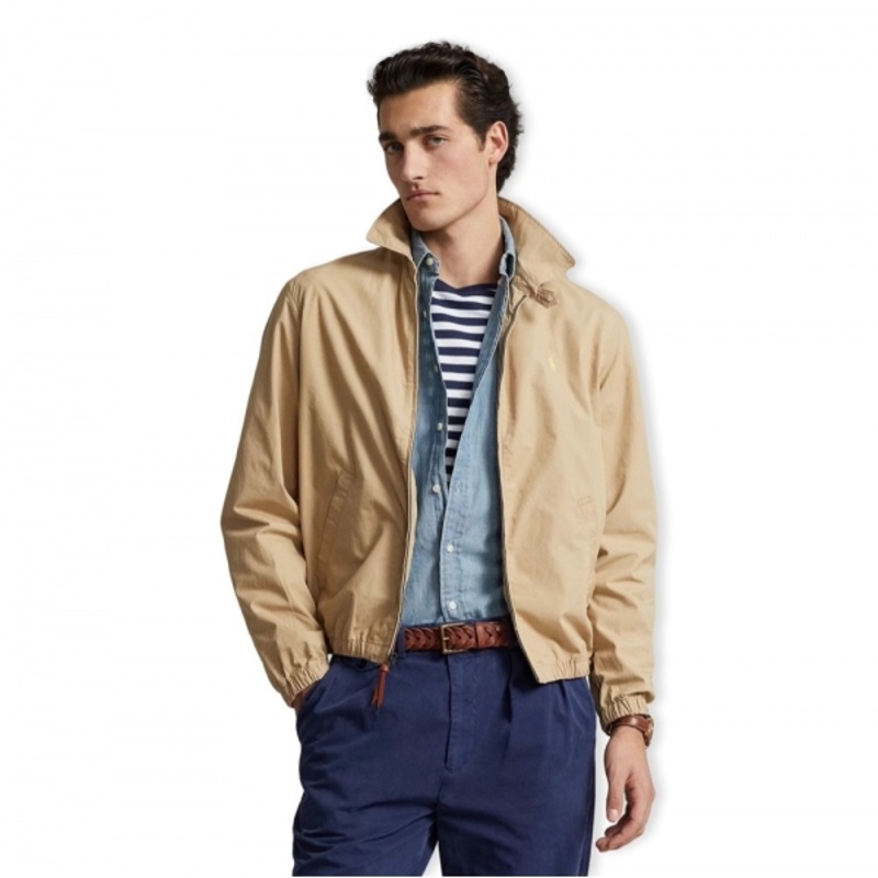 Polo Ralph Lauren Mens Bayport Cotton Windbreaker Vintage Khaki Medium