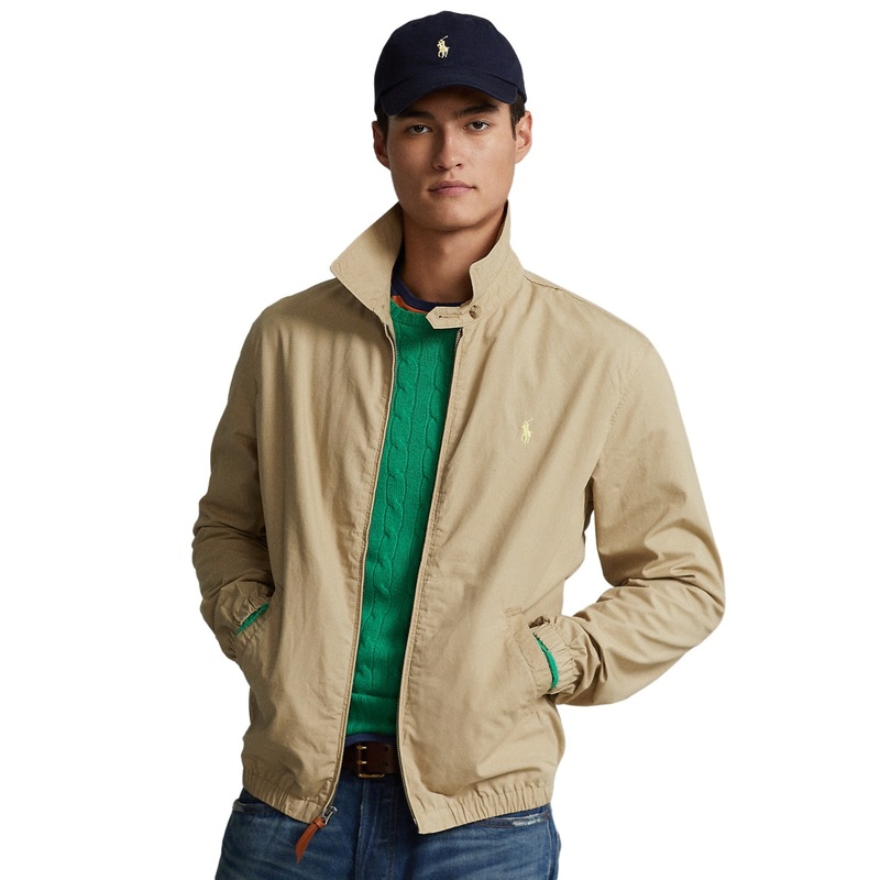 Polo Ralph Lauren Mens Bayport Windbreaker Jacket Vintage Khaki Beige Large