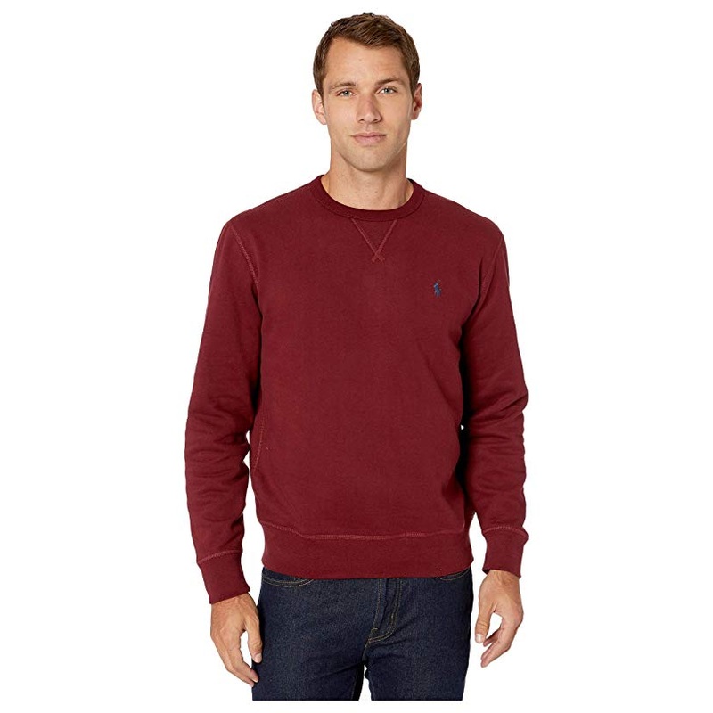 Polo Ralph Lauren Mens Fleece Crewneck Sweatshirt Wine Red XL
