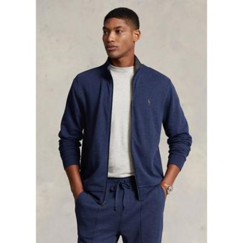 Polo Ralph Lauren Mens Jersey Track Jacket Navy Blue 2XL