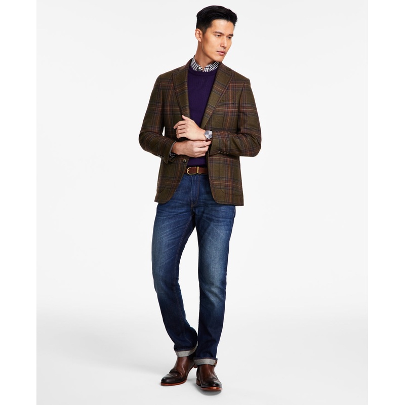 Tallia Mens Slim Fit Sport Coat Blazer Green  38S
