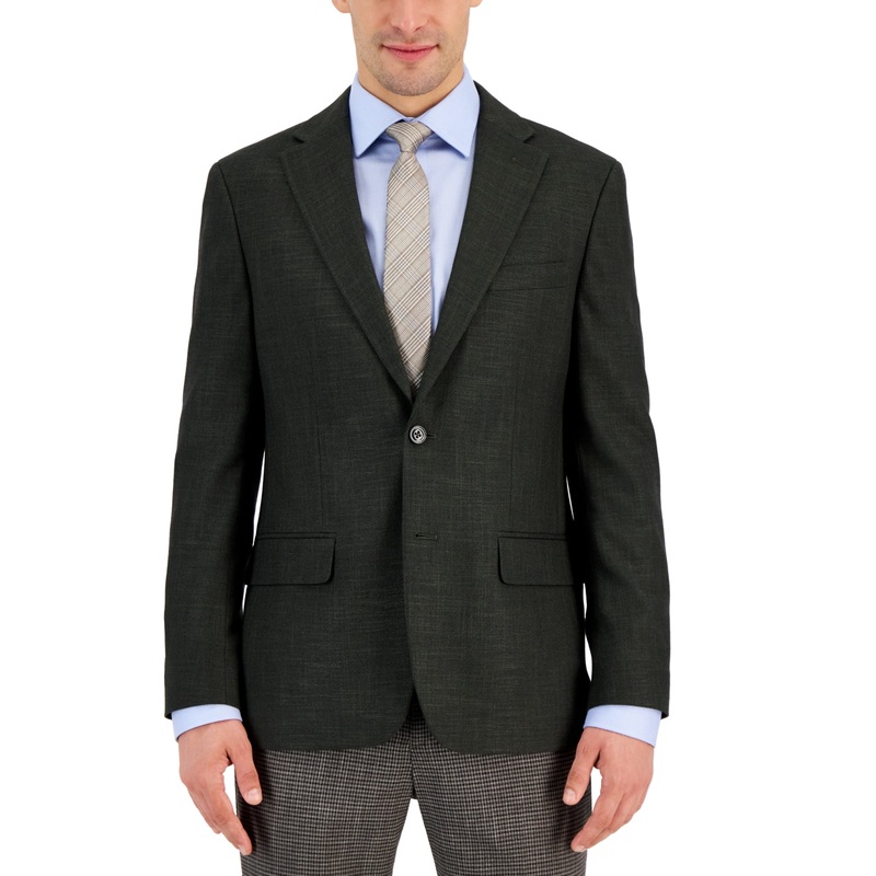 Tommy Hilfiger Mens Modern Fit Solid Weave Sport Coat Blazer Green  40R