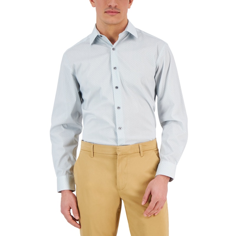 Alfani Men's  Button Down Dress Shirt Green 15 15.5  34 35