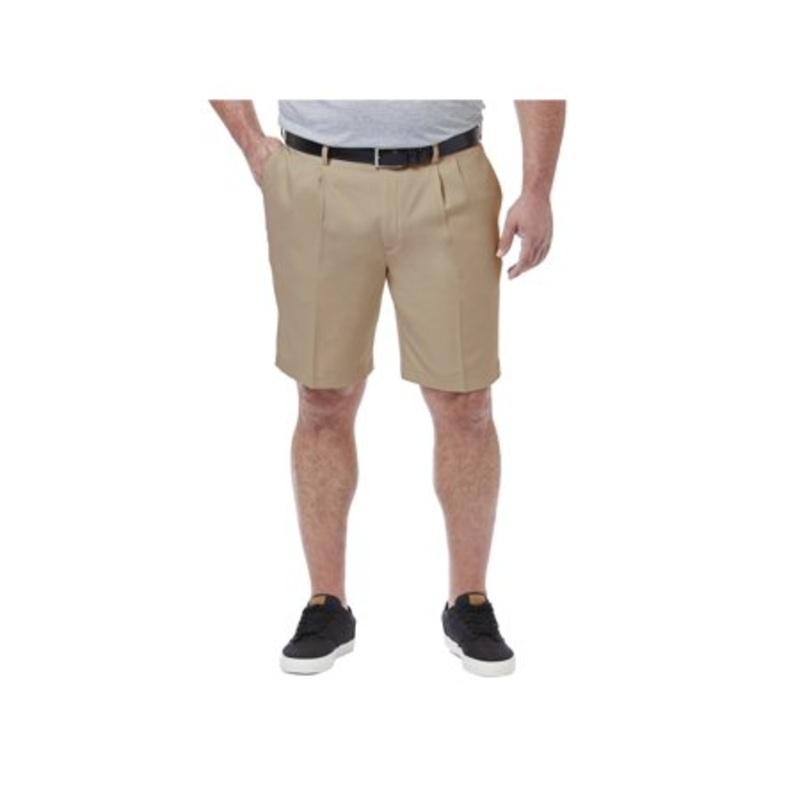 Haggar Men's Big Tall Cool 18 PRO 9.5" Shorts Khaki 52