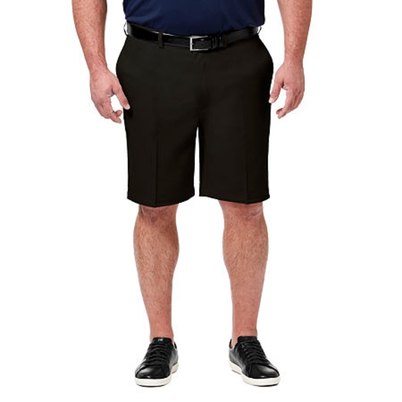 Haggar Mens Big Tall Cool 18 PRO 9.5" Shorts Black 54