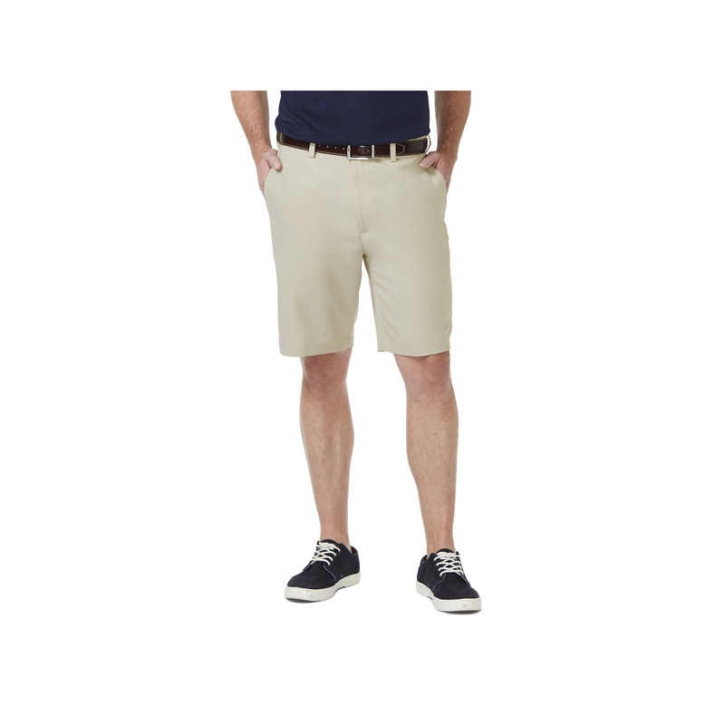 Haggar Mens Cool 18 Inseam PRO Flat Front Khaki Beige Size 44
