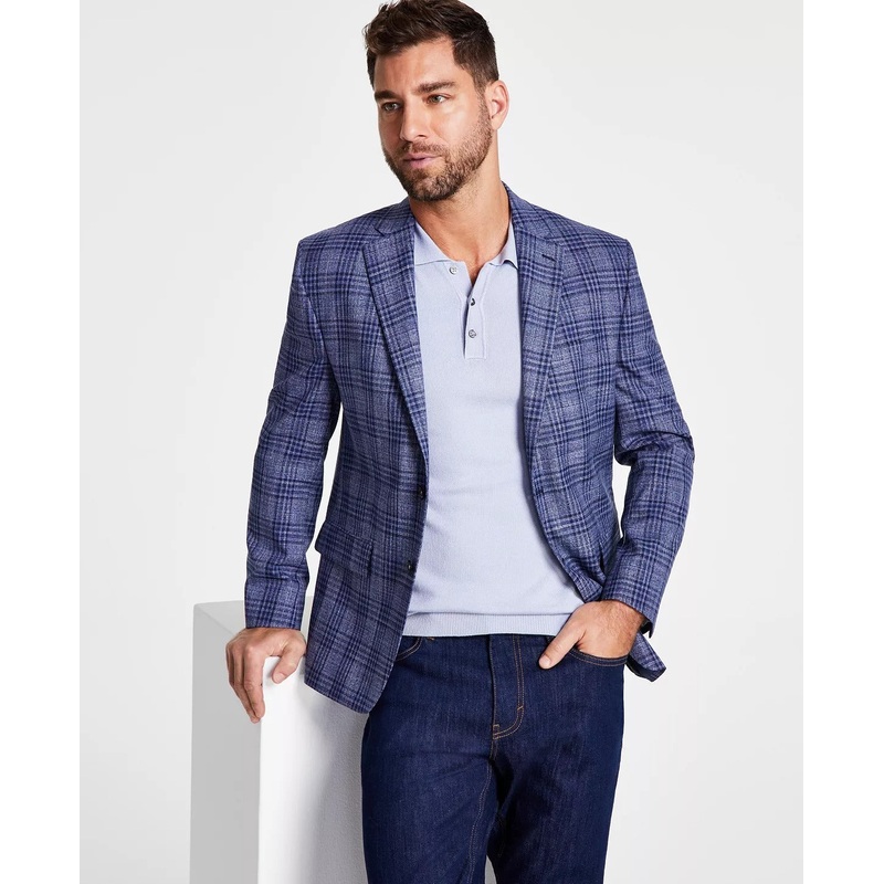 Lauren Ralph Lauren Mens Classic Fit UltraFlex Sport Coat Blazer Blue 46R