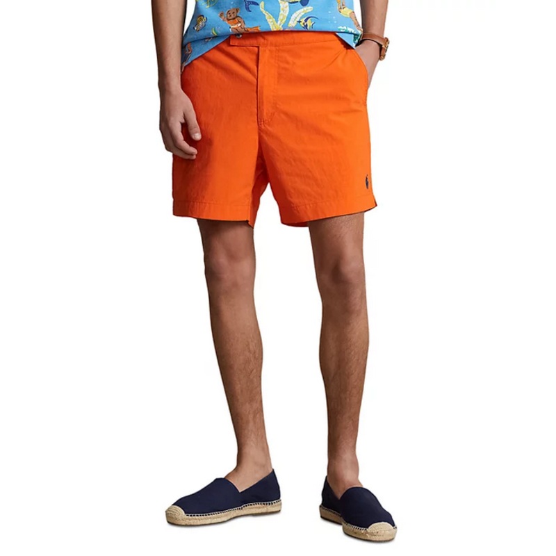 Ralph Lauren Men's Kailua 8.5" Swim Trunks Blaze Racing Orange Small