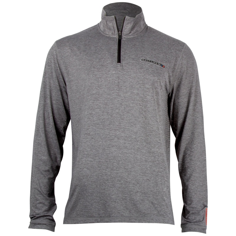Salt Life Men's Sleek Quarter Zip Long Sleeve Shirt Heather Grey  XL