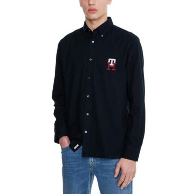 Tommy Hilfiger Men's Classic Fit Embroidered Button Down Shirt Desert Sky Small