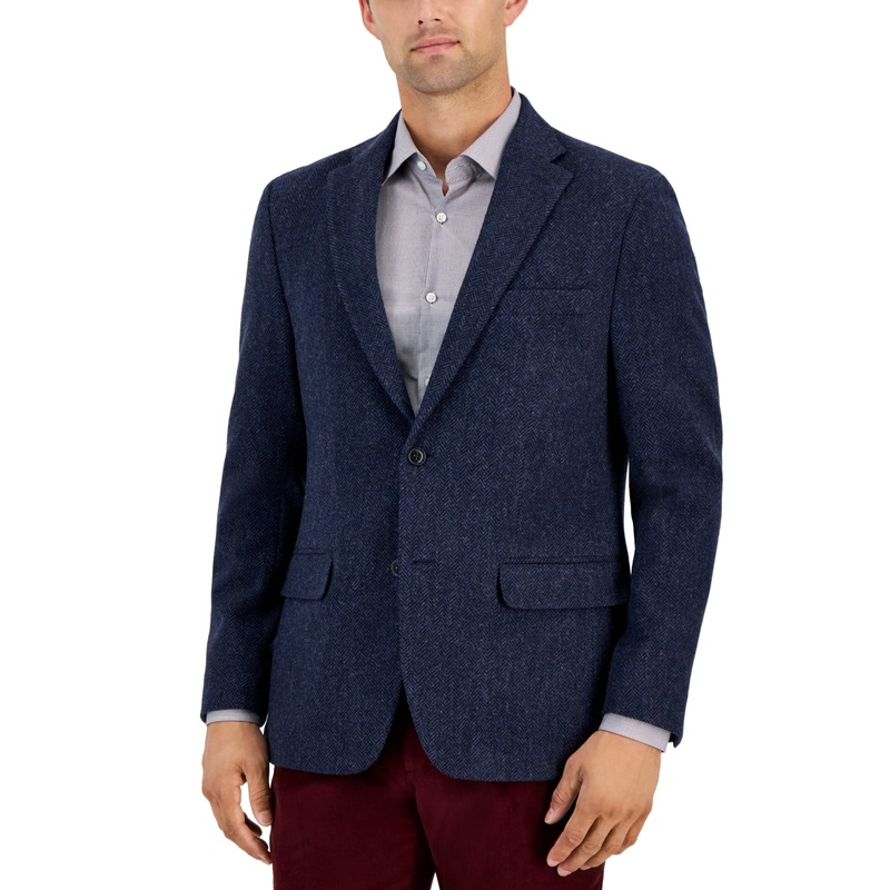 Tommy Hilfiger Modern Fit Wool Sport Coat Blazer Blue 38S