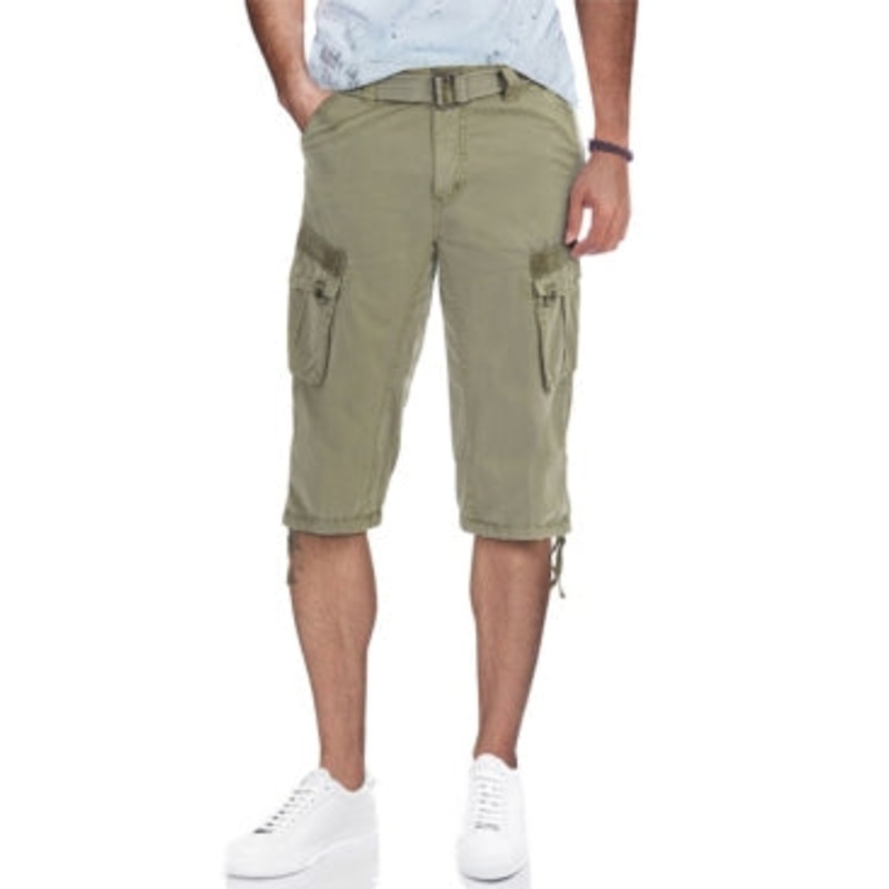 X-Ray Men's Belted Capri 18" Cargo Shorts Leaf Green 32