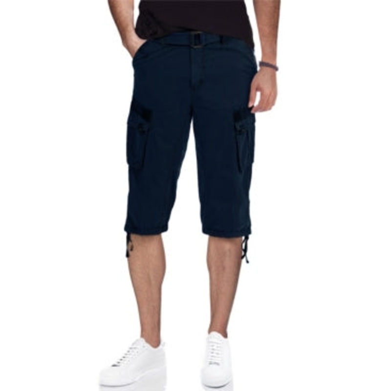 X-Ray Men's Belted Capri 18" Cargo Shorts Navy 38