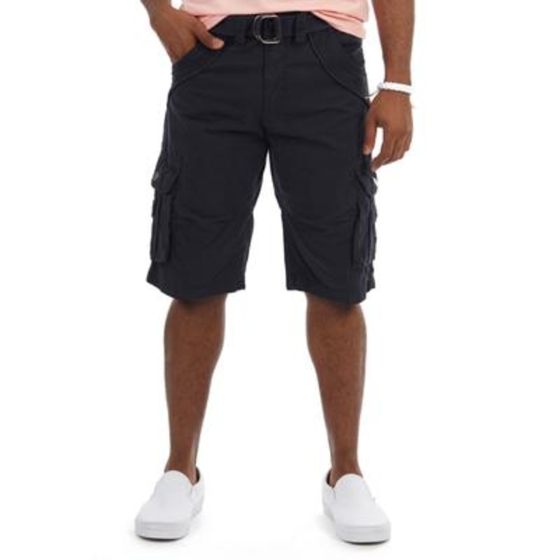 X-Ray Men's Belted Double Pocket 12.5" Cargo Shorts Navy 34