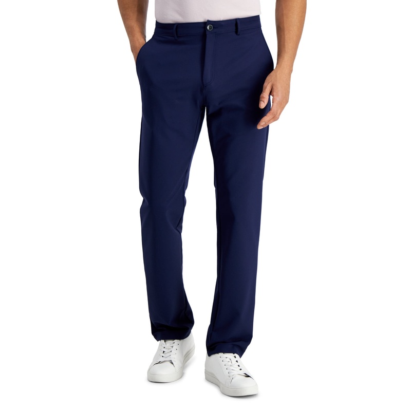 Alfani Men's Regular Fit Solid Tech Pants Navy Blue 36 x 32