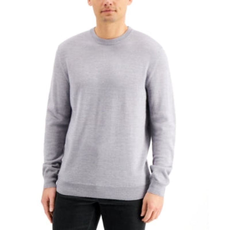 Club Room Men's Regular Fit Crewneck Sweater Light Grey XL