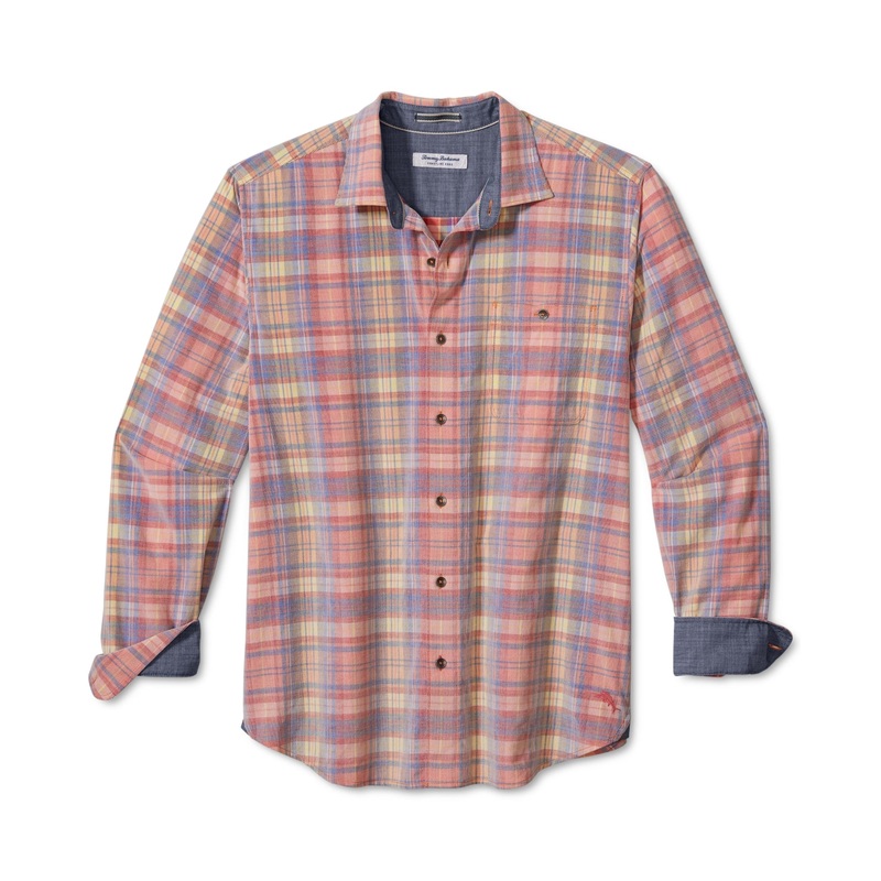 Tommy Bahama Mens Coastline Plaid Button Down Shirt Fireball 3XL