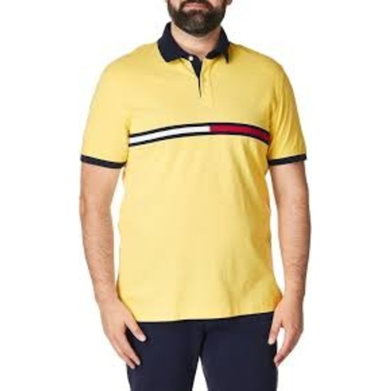Tommy Hilfiger Men's Custom Fit Tanner Polo Shirt Medium Yellow