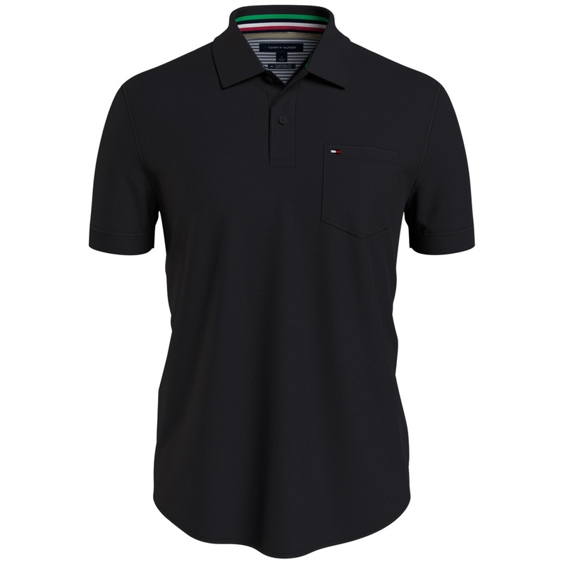 Tommy Hilfiger Mens Lex Short Sleeve Polo Shirt Classic Deep Black 2XL