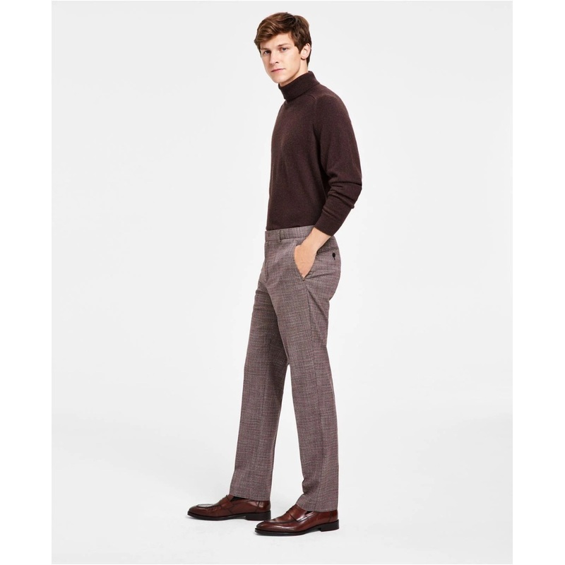 Tommy Hilfiger Mens Modern Fit TH Flex Suit Dress Pants Grey Red 38 x 30