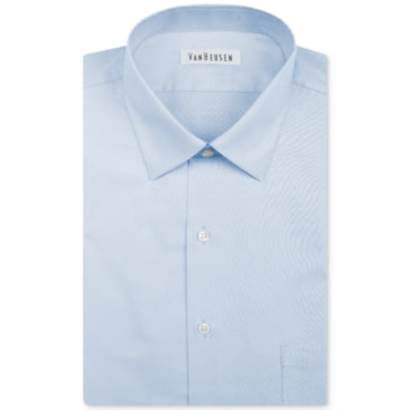 Van Heusen Men's Classic Fit Herringbone Button Down Shirt Blue 16 34 35