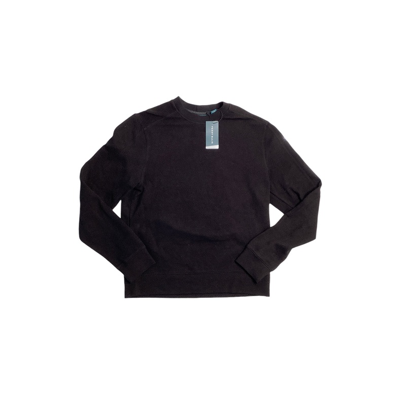 Perry Ellis Mens Jacquard Crewneck Sweater Black Small