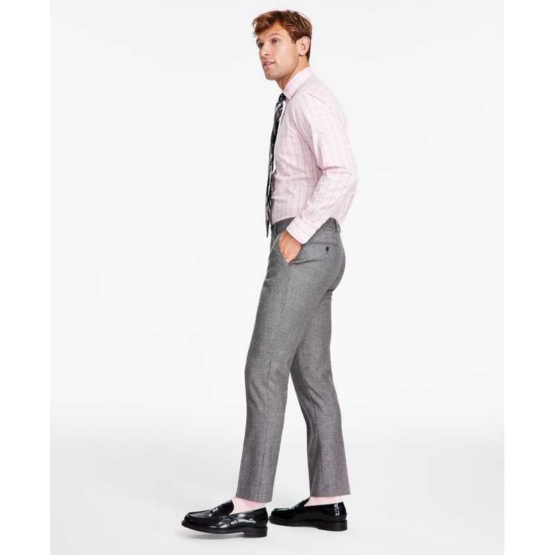 Tommy Hilfiger Mens Wool Modern Fit Suit Dress Pants Black White 33 x 32