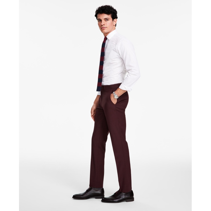 Bar III Men's Burgundy Slim Fit Suit Dress Pants 34 x 32