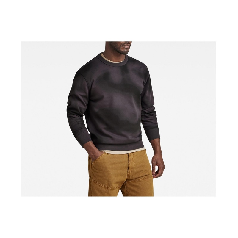 G Star Raw Men's Bitmap Camo Allover Print Crewneck Sweatshirt Black XXL