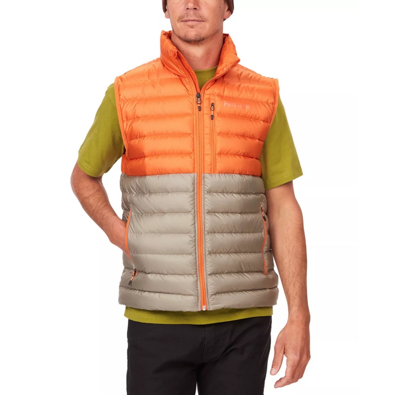 Marmot Mens Highlander Full Zip Vest Tangelo Orange Large