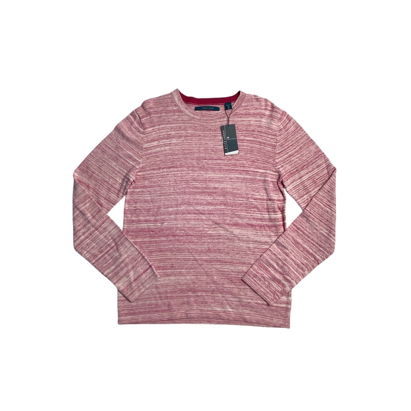 Perry Ellis Mens Space Dyed Long Sleeve Sweater Sangria Pink Medium